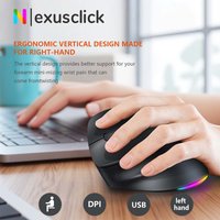 Original Meetion BTM010 Left Handed Vertical Ergonomic Wireless Mouse Rechargeable RGB Backlit Gaming Mouse Anti-Fatigue Office