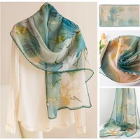 Pure Silk Long Scarf High-end Feel Summer Thin Printed Shawl Women's Silk Scarf Gift Shawls Women Luxury Bufandas De Seda Sj111
