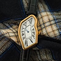 Melting Watch For Women Men Irregular Soft Shape Quartz Wristwatch Roman Numeral Leather Strap Unique Design Two Hands Watch
