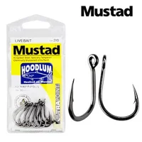 Original Mustad Sea Fishing Hooks 10827 4X Strong Hook Live Bait High Carbon Steel Barbed Hook Sturgeon Carp Tuna Jig Hook Pesca