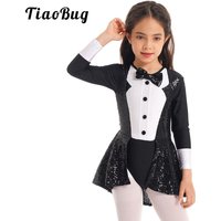 Kids Girls Sequins Ballet Dance Dress Shiny Modern Latin Jazz Dance Stage Performance Leotard Costume Dancewear