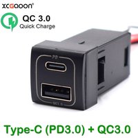 12v pd 3.0 Typ-C & USB QC 3,0 Handy Auto Schnell ladegerät für Toyota Land Cruiser Prado 3,0 Serie Rav4 Camry Hiace Corolla