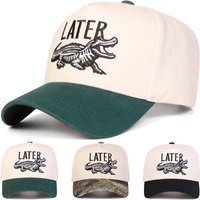 Unisex LaTeR Crocodile Embroidery Baseball Caps Spring Autumn Outdoor Adjustable Casual Hats Sunscreen Hat Sports Cap
