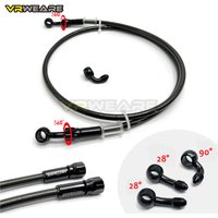 Motorcycle Brake Hose Stainless Steel Braided Brake Line with 360 Degree Rotatable Banjo Fit for ATV Pit Dirt Street Racing Bike