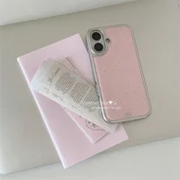 Korean ins Cream Pink Polka Dot Art Fashion Cartoon Phone Case For iPhone 17 16 15 14 13 12 11 Pro Max Plus Y2K Cute Girl Cover