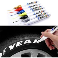 White Waterproof Cars Wheel Tire Oily Mark Pen Auto Rubber Tyre Paint Pen Cd Metal Permanent Paint Marker Graffiti Touch Up