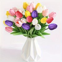 Highend PU tulip artificial flowers, exclusively for cross-border supply, suitable for home, wedding, and photography props