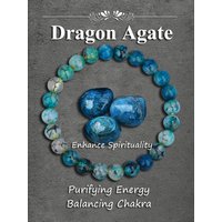 Natural Blue Dragon Vein Agate Healing Stone Beads Bracelet for Protection Energy Balance Courage Strength Good Luck Jewelry Men