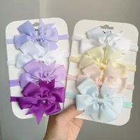 3/4/5/6Pcs Soft And Cute Children's Headband Candy Colored Ribbon Bow Headband Children's Headwear