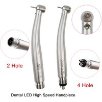Dental LED High Speed Handpiece Standard Head Push Button Three Water Spray E-generator Air Turbine 2/4 Holes Dentistry Tool