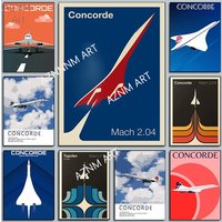 Modern Minimalist Concorde Plane Posters High-Speed Aviation Prints Civil Airliner Canvas Painting Wall Pictures Home Room Decor