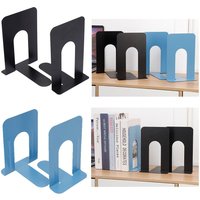 2pcs High Quality Metal Bookends L-Shaped Non-slip Book Stand Heavy-Duty Book Holders Students