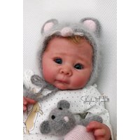NPK 19''Reborn Lizzy Unfinished Unpainted Unassembled Blank Doll Kit Doll Parts with Cloth Body and Eye