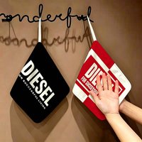 D-DIESEL Logo Polyester Cotton Hand Wiping Towel, Hanging Design, Durable For Household Restaurant Toilet Use