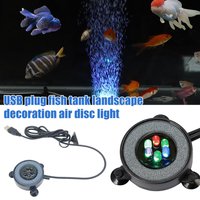 5V USB Plug Fish Tank Landscaping Decorative Air Stone Light 7-Color Aquatic LED Submersible Lamp Fish Tank Air Stone Light