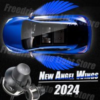 LED Light 2PCS Car Angel Wings Welcome Light Rearview Mirror Welcome Light Angel Wings Carpet Projection Auto Decoration