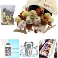 12 in 1 Aquarium Filter Media Maifan Stone Active Carbon Ceramic Ring Nano-Tech Bio-Sphere Bio Balls For Fish Tank & Pond & Sump