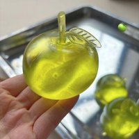 Green Apple Squishy Toy Stress Relief Handmade Soft Squeeze Fidget Toy Realistic Fruit Shape Decompression Anxiety Stress Ball