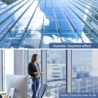 One Way Mirror Privacy Window Film Static Cling Sun Block HeatControl UV Protection Easy Install Removable for Home Office Glass