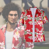 Hot Game Like Dragon Kasuga Ichiban Cosplay Fashion Shirt Hawaiian Vacation Printed Shirt Unisex Street Fashion Shirt