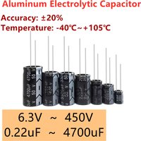Aluminum Electrolytic Capacitor 10UF 22UF 47UF 100UF 220UF 330UF 470UF 680UF 1000UF 2200UF 4700UF 10V 16V 25V 35V 50V 400V 450V