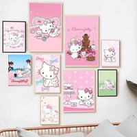 Cute C-Charmmy K-Kitty Poster Print Canvas Pictures Home For Living Room And Bedroom Wall Modern Decor Frameless Painting