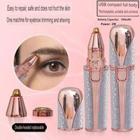Portable two-in-one electric lipstick shaving device, painless eyebrow shaping shaving device, USB charging