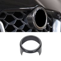 Real Dry Carbon Fiber Car Front Logo Emblem Badge Cover for Alfa Romeo Giulia 2017-2022