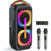 JYX Bluetooth Speaker with 2 Dual 60W 6.5" Subwoofer, TWS Stereo Sound, Deep Bass & Recording, 400W Peak Power Karaoke Machine