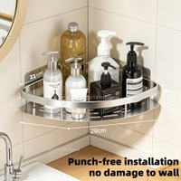 Stainless Steel Tension Mounted Shower Caddy, Wall Corner Shelf for Bathroom Storage,Organizer for Toiletries and Accessories