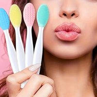 1/2/3pcs Beauty Skin Care Wash Face Double Sided Silicone Brush Cleansing Brush Exfoliating Nose Clean Blackhead Removal Brushes