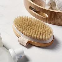 Handheld Exfoliating Bath Brush with Boar & Sisal Bristles – Muji-Style Back Cleaner