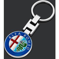 Car Emblem Keychain Styling Key Ring Accessories For Alfa Romeo Giulia Stelvio Giulietta 156 159 147 Mito Tonale Brera Disco Vol