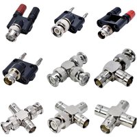 1Pcs Q9 BNC BANANA Tee Type 3way 4way Splitter Connector BNC To BNC Male Female RF Coaxial Adapter Copper Brass Fast Delivery