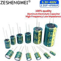 Aluminum Capacitor 6.3V 10V 16V 25V 35V 50V 63V 100V 400V 450V 100UF 220UF 330UF 680UF 1000UF 470UF High Frequency Low ESR
