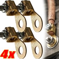 1/2/4pcs Car Battery Terminal Blocks with Terminal Collet Set Solid Copper Crimp Connectors Replacement Battery Connectors