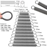 5pcs Wire Dia 1.0mm Open Hook Tension Spring Pullback Spring Coil Extension Spring Draught Spring Outer Dia 5mm Length 40-140mm