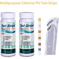 50 Pcs/Bottle 6 In 1 Multipurpose Chlorine PH Test Strips SPA Swimming Pool Water Tester Paper