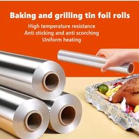 1 roll Advanced thick aluminum foil roll - multi-layer heat-resistant, perfect for barbecue, kitchen use, and outdoor picnics