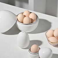 Microwave Egg Steamer Boiler Cooker Easy Quick 5 Minutes Hard or Soft Boiled Kitchen Cooking Tools Capacity for 4 Eggs