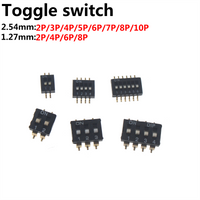 10pcs smd Slide Type Switch Module 1 2 3 4 5 6 7 8 10 12 PIN 2.54mm 1.27MM DIP Red Pitch Toggle black Snap Switch Dial Switch