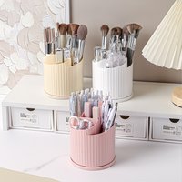 360-Degree Rotating Pen Holder, Multifunctional Desktop Storage Box, Large Capacity Pencil Cup, Suitable for Office, School, and Home, Glacier White/Sakura Pink/Cream Yellow Aesthetic Stationery