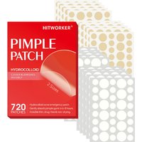 720Pcs Acne Pimple Patches, Hydrocolloid Invisible Blemish Stickers, Day Night Spot Cover Patches for Facial Skin Care