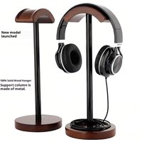 Mchose V9 PRO Solid Wood Headset Stand with Metal Post, 34cm Height for Headphones Holder
