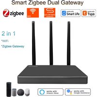 Tuya Zigbee 3.0 Hub Dual Gateway And WiFi Enhanced Signal Smart Home Fault Replacement Hub Work Alexa For Big House Villa Hotel