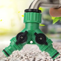 New 2-Way Garden Tap Water Splitter 3/4" Female Thread Garden Hose Y Type Watering Adjustable Switch Water Controller Valve