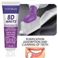 YUITIKUE 8D White Toothpaste for Instant Teeth Brightening, Deep Cleaning & Fresh Breath, Stain Removal, 100g