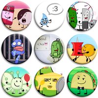 32/50/58mm Anime Inanimate Insanity Character BFDI Memes Soft Button Pin Creative Badge Brooch for Backpack Clothes Decoration