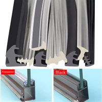 1/2/3/5M Three T Type Seal Strip Aluminum Alloy Door And Window Glass Fixed Accessories Silicone Rubber The Card Slot Gap Filler
