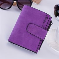 Women Short Wallets PU Leather Fashion Casual Female Purse Mini Hasp Solid Multi-Card Holder Coin Purse Slim Small Zipper Wallet